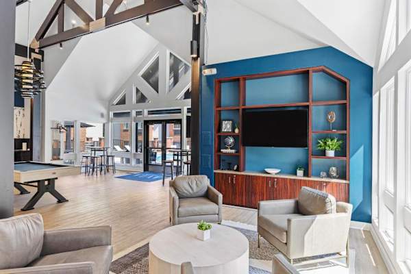 Modern Clubhouse at Avia Apartments on College Blvd (Overland Park), Kansas